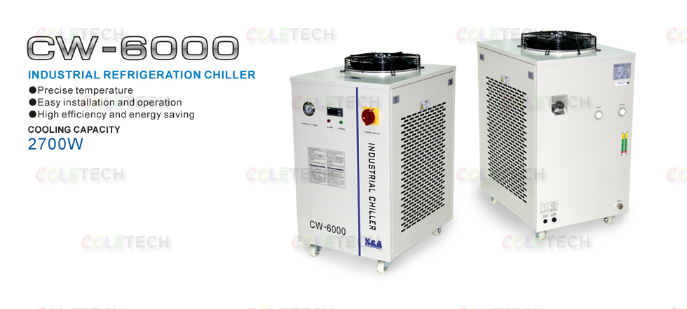 Tounjen Industrial Water Chiller CW-6000 Portable Industrial Air Cooled Chillers  CO2 Laser Chiller For CO2 Laser Engraver Machine